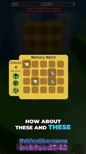 INSANE MEMORY MATCH SUCCESS! Can You Beat This #roblox #beeswarmsimulator #shorts