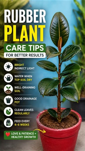 🌿 Rubber Plant Care Tips for Faster Growth!🌳✨#RubberPlant #PlantCare #Garden #IndoorPlants #diy