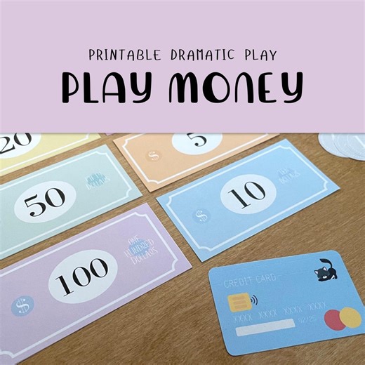 Printable Play Money, Pretend Play Bills & Coins (PDF) - Etsy