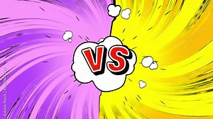 Versus concept, bold anime style. Visual dichotomy, appearing as a decoded text message, with a two-parts split screen. VS icon. Loop Stock Video