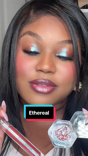 Double Ethereal 💕💕#ethereal #fyppppppppppppppppppppppp #fyp #glitterlipgloss #singleeyeshadow #glittermakeup #spacecowboy #indiemakeupbrand #blackownedbeautybrands #etherealeyeshadow #shimmerlipgloss #holographicmakeup #blueeyeshadow #makeupforbeginners