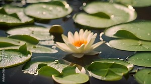 Lily pad detail in pond environment