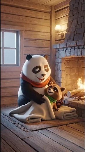 How Panda Saved Raccoon in a Cold Wave ❄️🐼🦝 #emotional #panda #fighter