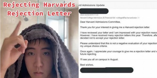 Student Who Received 'Many Rejection Letters' Writes To Harvard To Insist That They Should Reverse Their Rejection