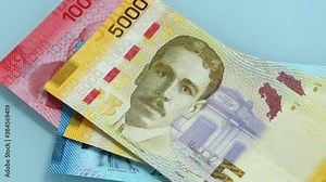 Costa Rica currency, Counting Banknotes, Colones, All denominations of paper money