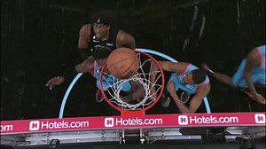 Stephen Curry finishes through contact