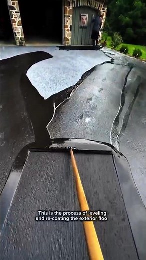 Satisfying Driveway Resurfacing Process | Concrete Sealing & Leveling with Squeegee