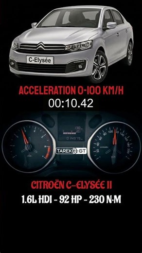 Citroën C-Elysée 1.6 HDi 92 HP | 0–100 km/h Acceleration Test #citroen