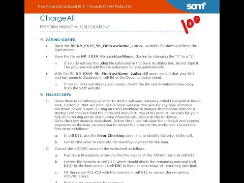 New Perspectives Excel 2019 | Module 9: SAM Project 1b