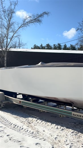 1.2K views · 61 reactions | As promised we put Hull 620 in the water for the first time! We were able to mark waterline and check running a throttle and engine function! Unfortunately the ice was too thick to get to open water for a full run up but soon enough! The @ilmormarina engine sounds amazing!  credit @hurricanevw #hackercraft #lakelife #american #power #wood | Hacker Boat Company | Facebook