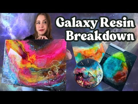 DIY Galaxy Resin Art Tutorial | Alcohol Ink, Pigments, Glitter & Paint Techniques For Space Painting