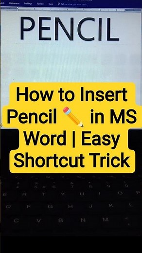 How to Insert Pencil ✏️ in MS Word | Easy Shortcut Trick #msword #shorts #trip & #tricks #viral