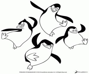 The Penguins of Madagascar dancing coloring page printable game