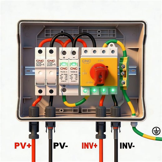 CNC Electric on Instagram: "Home Solar DC Distribution Box ☀️Equipped with DC fuses, DC SPD, and DC isolator to protect your inverter and downstream equipment. Ideal for safe and reliable home solar setups. 💬 Comment ‘CNC’ below to get the full product info! #solarenergysystem #homesolar #photovoltaics #SolarSafety #ElectricalProtection #DCDistributionBox #cncelectric #Electricalwiring"