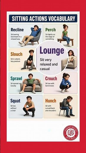 8 Ways to Describe How You Sit in English! 🪑📚 #shorts