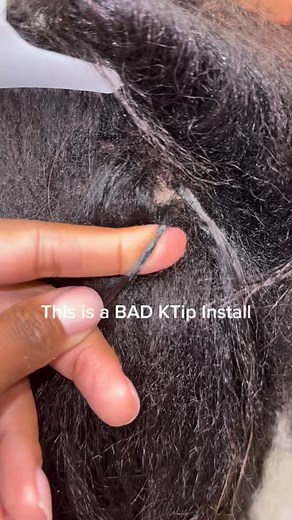 Size really does matter when it comes to your KTip bonds. This is probably the only situation where small is best… 👀 🤣🤣🤣 Those large shoestring looking Ktip bonds are not only esthetically bad, but in terms of the health of your hair having overweight bonds will cause damage. Also, the extra keratin makes it harder to fully melt the bond and in return this will cause the bond to slide out quicker. Using invisible or micro bonds will allow your client to retain the bonds longer because the Kt