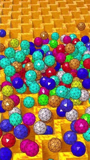 🔵🟣🟢 Colorful Balls Drop in 3D – Oddly Satisfying Loop #shorts #asmr