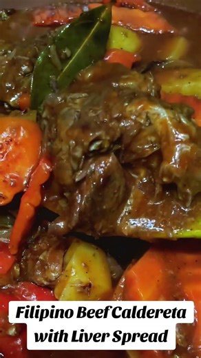 Filipino Beef Caldereta with Liver Spread