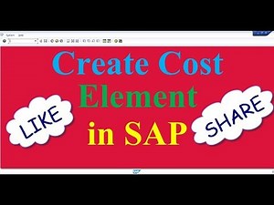 How to Create Cost Element in SAP