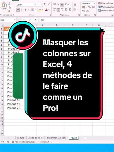 4 façons de masquer des colonnes dans Excel comme un pro !🙈 Besoin de cacher des colonnes sans supprimer vos données ? Découvrez 4 méthodes simples et efficaces pour masquer des colonnes dans Excel et optimiser vos tableaux ! 💻📊 #ExcelTips #MasquerColonnes #AstucesExcel #Productivité #Organisation #ExcelPro #TrucsPratiques