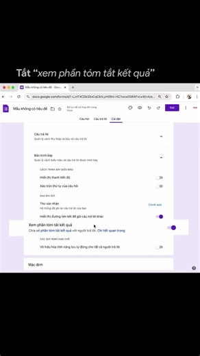 #84 Tắt tính năng xem trước đáp án trong Google Form