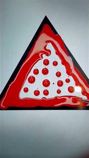 A triangle with red and black color like share subscribe small art shorts