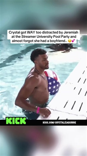 Crystal got WAY too distracted by Jeremiah at the Streamer University Pool Party and almost forgot she had a boyfriend.. 😏💕 #crystalizaguirre #findjeremiah #fyp #streameruniversity #folding