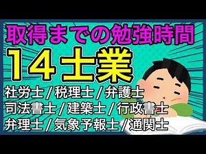 【士業の勉強時間】国家資格の士業の資格取得までの勉強時間の目安を投稿します。社労士/税理士/弁護士/司法書士/土地家屋調査士/行政書士/弁理士/建築士/公認会計士/海事代理士/通関士/気象予報士