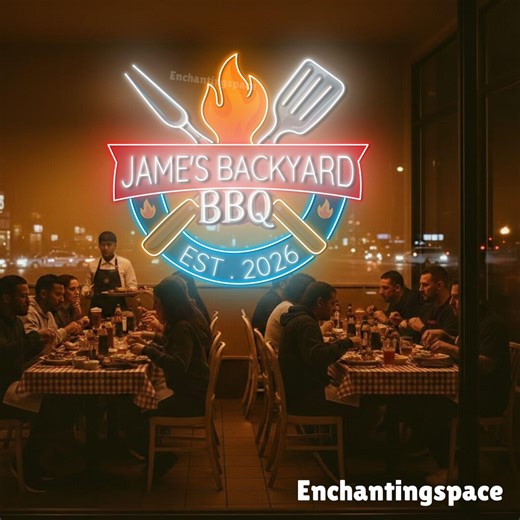 Grill BBQ Neon Sign for Smokehouse Decor, LED Wall Light Barbecue Pit Accent, Bright Backyard Cooking Space - Etsy