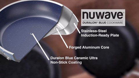 Nuwave Lux 13-Piece Premium Cookware Collection, Healthy G10 Duralon Blue Ceramic Nonstick, Ultra Durable, PFAS-Free, Lightweight & Works on All Cooktops