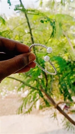 DIY ✨ Simple Memory Wire Bracelet making 🤩 #bracelet #shorts
