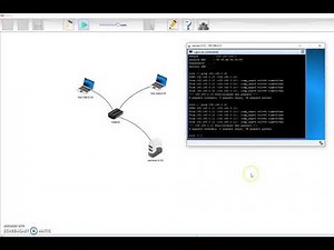 Filius, simulateur réseau, réseau avec deux ordinateurs et un serveur.