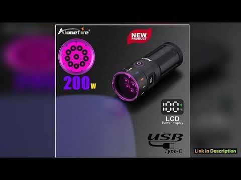 200W 365nm LED UV Flashlight Powerful Blacklight Torch USB Rechargeable Catdog Tinea Urine Stain