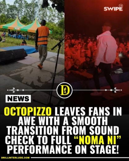 Drill Interlude on Instagram: "Octopizzo has once again proved his mastery on stage after a video surfaced showing him smoothly soundchecking while performing “Noma Ni,” before effortlessly transitioning into full performance mode, a moment that completely blew fans’ minds. The seamless switch highlighted his professionalism, vocal control, and deep connection with the music, as the crowd watched in awe while he turned a routine soundcheck into a show-stealing experience. Fans online praised the