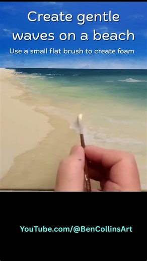 How to Paint Realistic Beach Waves 🌊 | Easy Acrylic Tutorial