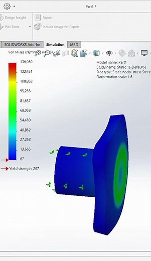 Virtual wall condition in Solidworks Simulation #analysis #simulation #solidworks #trendingshorts