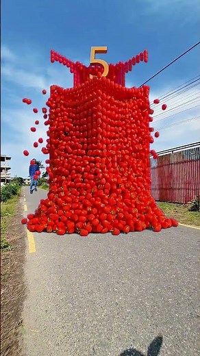 Walking behind the massive red sculpture. Special effects c4d works #shortsfeed #shortsyoutube