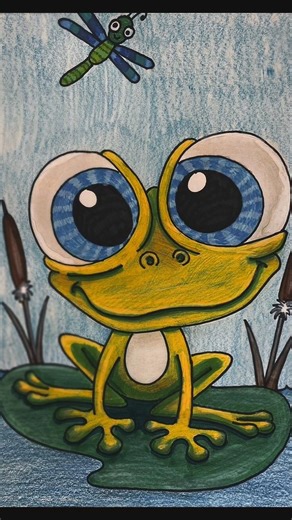 Beautiful easy and funny frog 🐸 drawing 😄 #art #easy #painting ✨️#funny 🤭