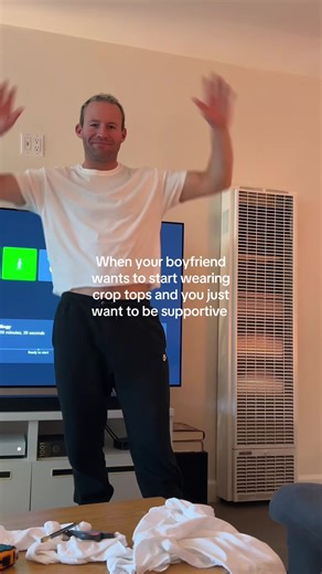 Supportive Girlfriend Helps Boyfriend Embrace Crop Tops