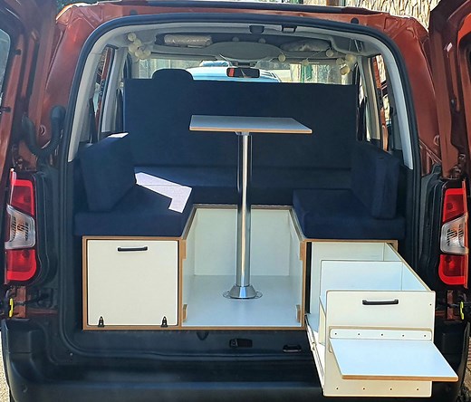 Kit Mueble Camper Berlingo Talla M y XL a medida, Camperizar Citroën Berlingo en segundos.