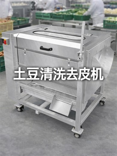 Potato Washing and Peeling Machine 0.5-2 Tons/Hour for Root Vegetables Commercial potato washing and peeling machine with output adjustable from 0.5 to 2 tons per hour. Suitable for cleaning and peeling various root vegetables such as potatoes, sweet potatoes, ginger and radishes. It features clean peeling, low loss and easy operation, ideal for vegetable processing, canteens and food factories.