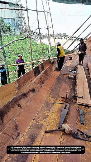 Building a Traditional Wooden Boat Hull by Hand | Master Craftsmanship on the Shore.