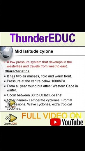 mid latitude cyclones characteristics geography grade 12 GEOGRAPHY THUNDEREDUC