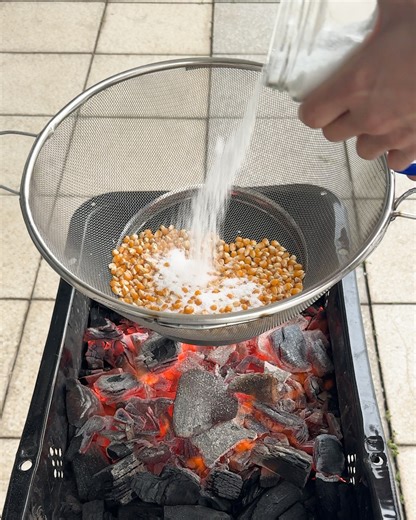 Popcorn over fire hits different 🍿🔥