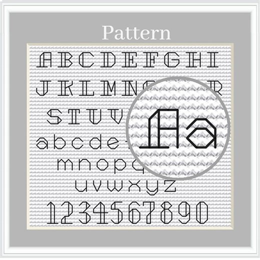Backstitch Alphabet Cross Stitch Pattern With Letters and Numbers - Etsy