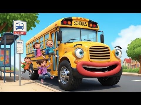 Funny Little Bus Adventure 🚌 | Wheels on the Bus Fun Ride 🎶 | 1 Minute Loop | Kids Nursery Rhymes📝
