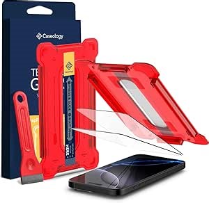 Caseology Snap Fit Screen Protector (2 Pack) Compatible with iPhone 16 Pro Max Case (2024) - Transparency Clear