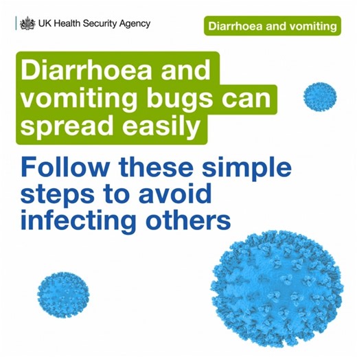 Diarrhoea and vomiting bugs, like norovirus, are unpleasant for everyone. If you come down with a case, here is what you can do to reduce the spread. 🤢🚽 🔗 nhs.uk/symptoms/diarrhoea-and-vomiting/ | UK Health Security Agency