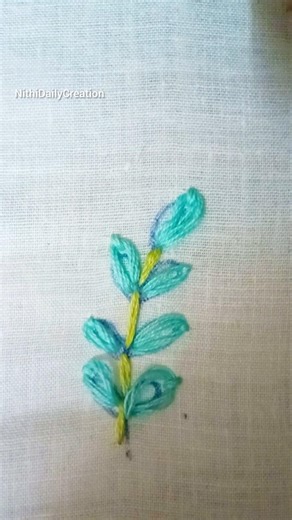 Part8: Simple Leaf Vine Embroidery Design | Easy Hand Embroidery for Beginners #shorts #trending