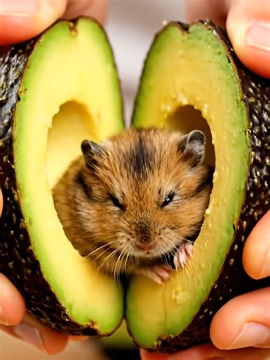 My avocado has a heartbeat! 🥑🐹 Best surprise ever. #PuffyLogic #AvocadoToast #HamsterLife #HiddenSurprise #SatisfyingSplit #HealthyLiving #fyp #treding